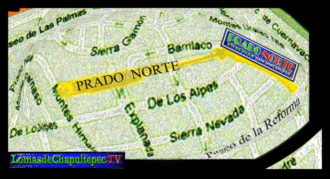 mapa de las Lomas de Chapultepec en Mexico Distrito Federal DF